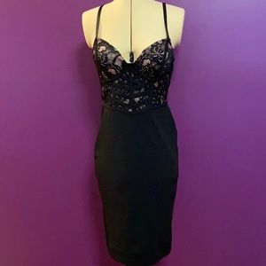 LBD with faux corset bust to highlight your curves